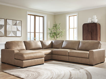 Ocala Furniture Outlet - Ashley Furniture - Veronella Sectional - RAF 5-Piece Sectional with Chaise / Sahara - 76106S12