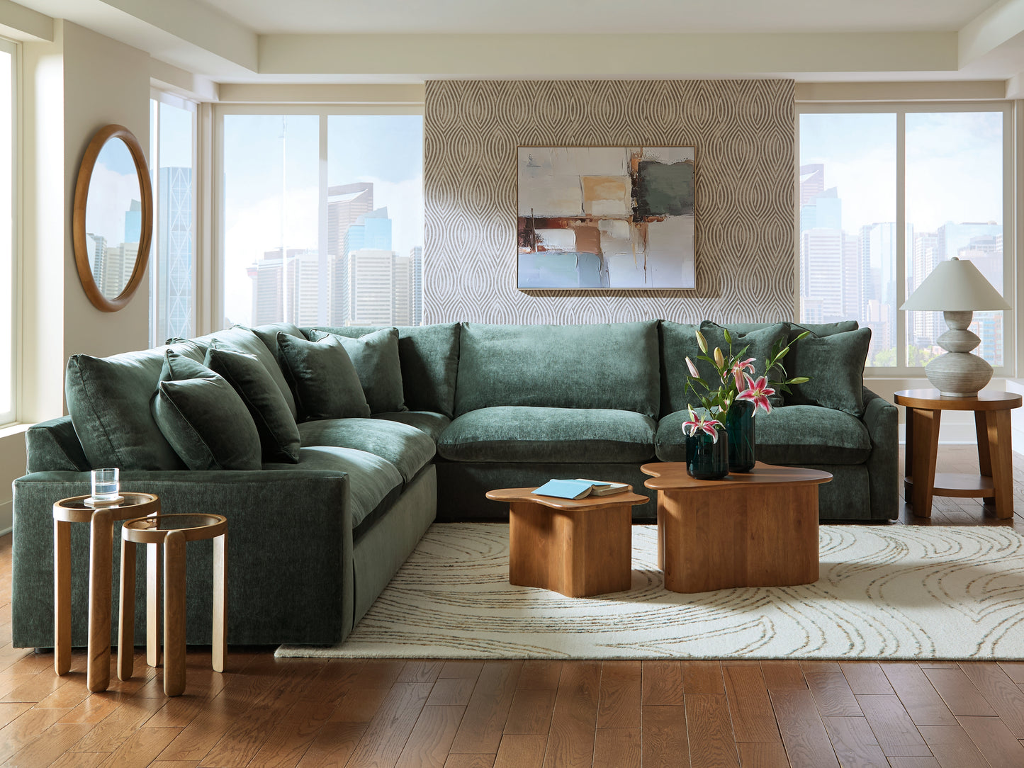 Ocala Furniture Outlet - Ashley Furniture - Carriage View Sectional - LAF 3-Piece Sectional / Jade - 78001S1