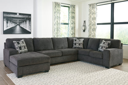 Ocala Furniture Outlet - Ashley Furniture - Ballinasloe Sectional - RAF 3-Piece Sectional with Chaise / Smoke - 80703S1