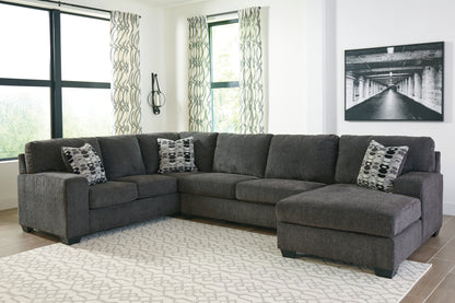Ocala Furniture Outlet - Ashley Furniture - Ballinasloe Sectional - LAF 3-Piece Sectional with Chaise / Smoke - 80703S2