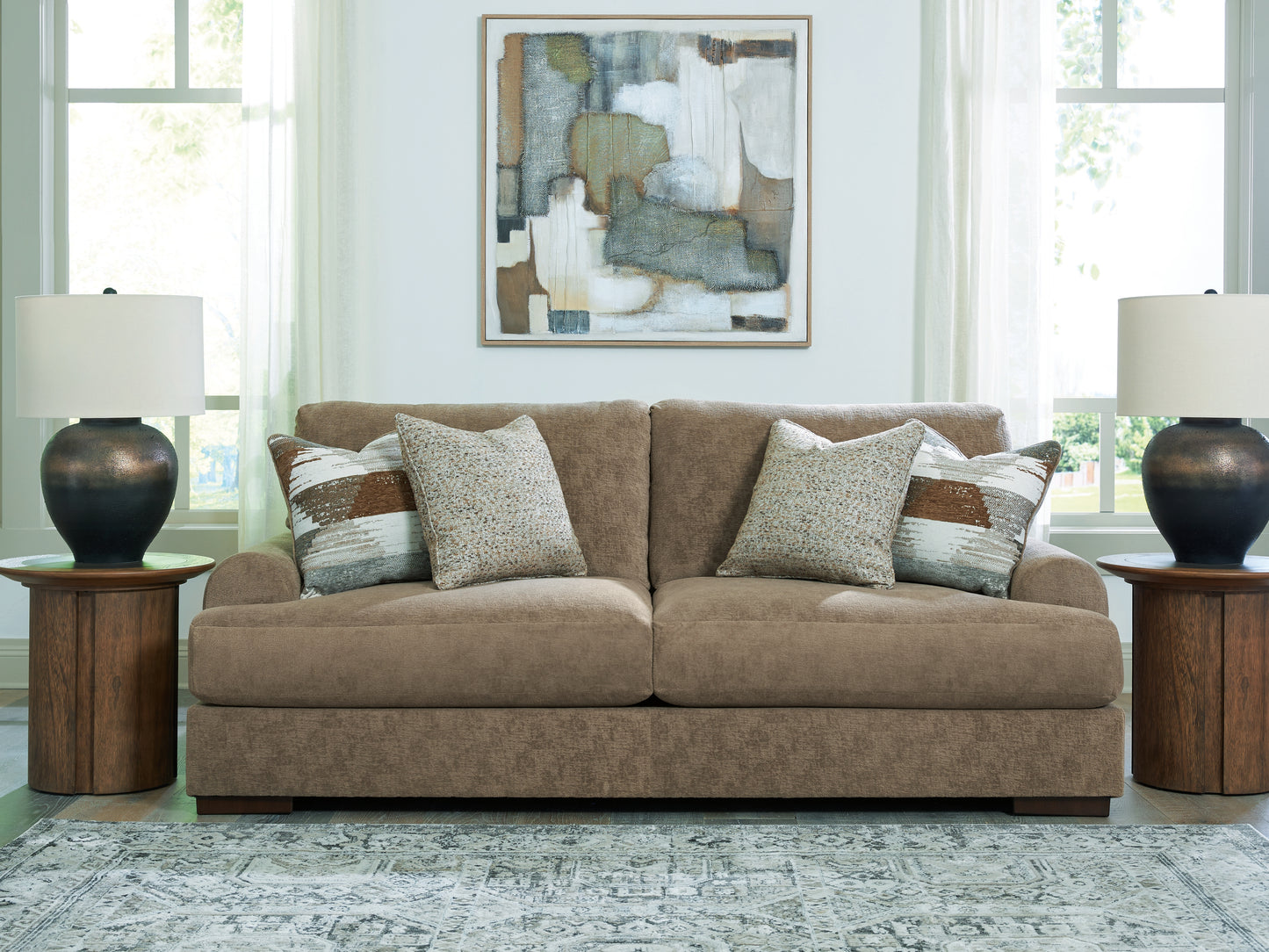 Ocala Furniture Outlet - Ashley Furniture - Jayne Park Living Room - Sofa / Pecan - PC8150538