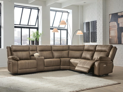 Ocala Furniture Outlet - Ashley Furniture - Max-Momentum Sectional - 6-Piece Power Reclining Sectional with Audio Console - PC82305S9