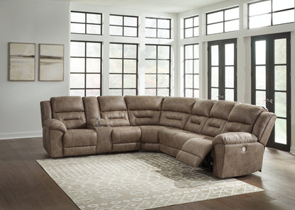 Ocala Furniture Outlet - Ashley Furniture - Ravenel Sectional - 4-Piece Power Reclining Sectional / Fossil - 83106S3