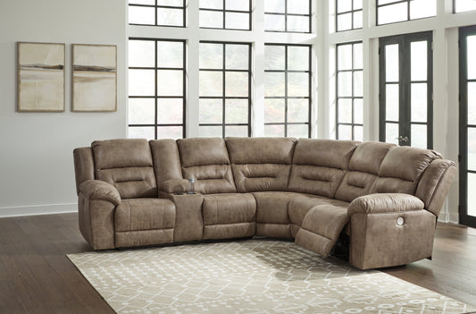 Ocala Furniture Outlet - Ashley Furniture - Ravenel Sectional - 3-Piece Power Reclining Sectional / Fossil - 83106S1