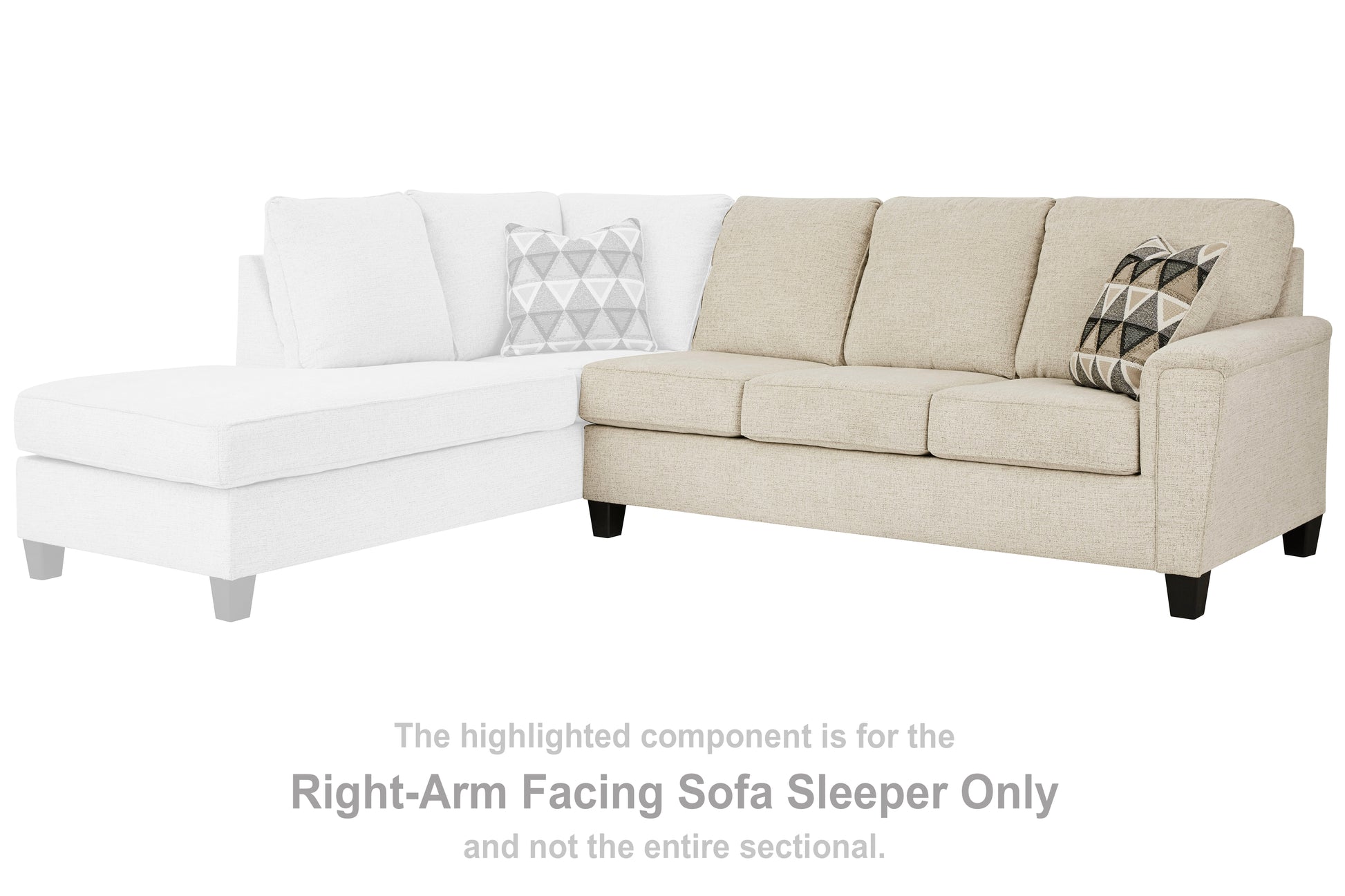 Ocala Furniture Outlet - Ashley Furniture - Abinger Sectional - RAF Sofa Sleeper / Natural - 8390470