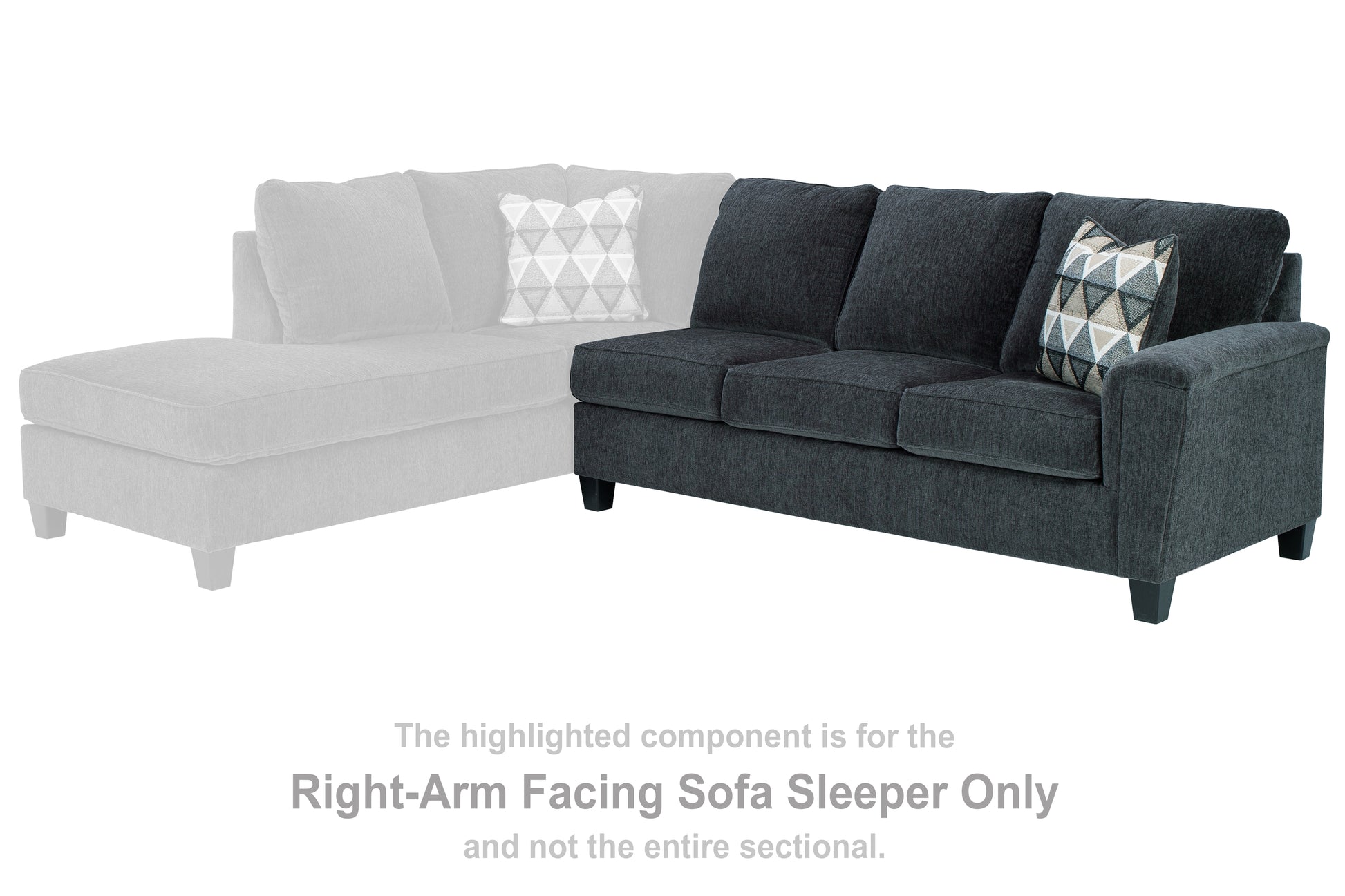 Ocala Furniture Outlet - Ashley Furniture - Abinger Sectional - RAF Sofa Sleeper / Smoke - 8390570
