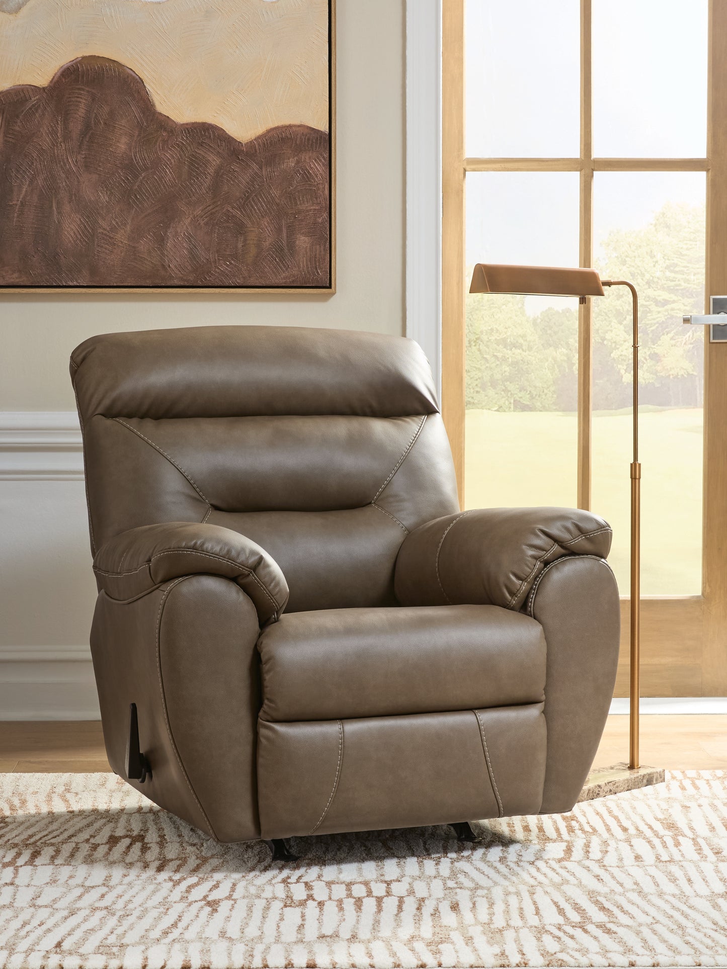 Ocala Furniture Outlet - Ashley Furniture - Elksworth Living Room - Rocker Recliner / Biscotti - PC8400225
