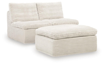 Ocala Furniture Outlet - Ashley Furniture - Fannin Sectional - 2 Armless Chairs w/Otto (3/CN) / Ivory - PC8430431