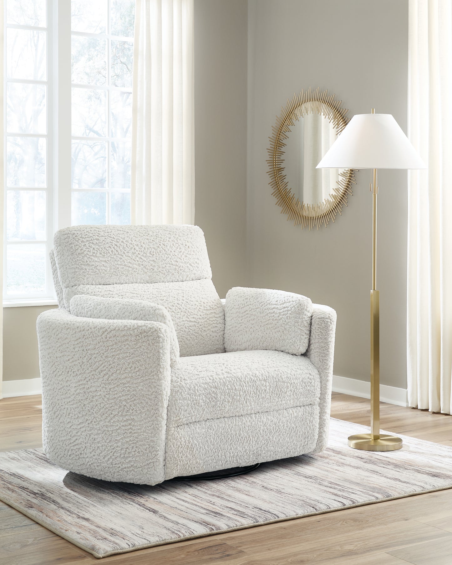 Ocala Furniture Outlet - Ashley Furniture - Gosaldo Living Room - Swivel Glider Power Recliner / Silver - PC8630395