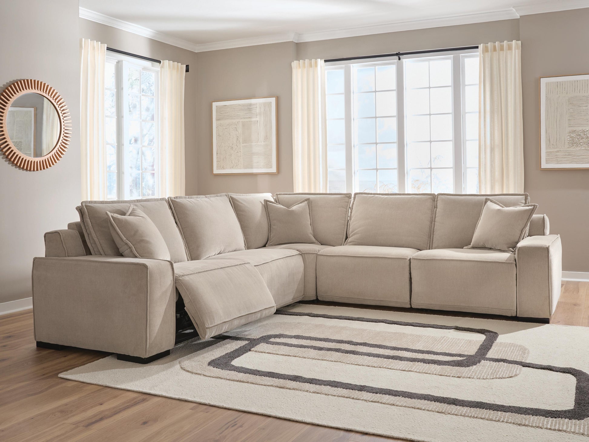 Ocala Furniture Outlet - Ashley Furniture - Carceri Sectional - 5-Piece Power Sectional Reclining Sofa - 87003S4