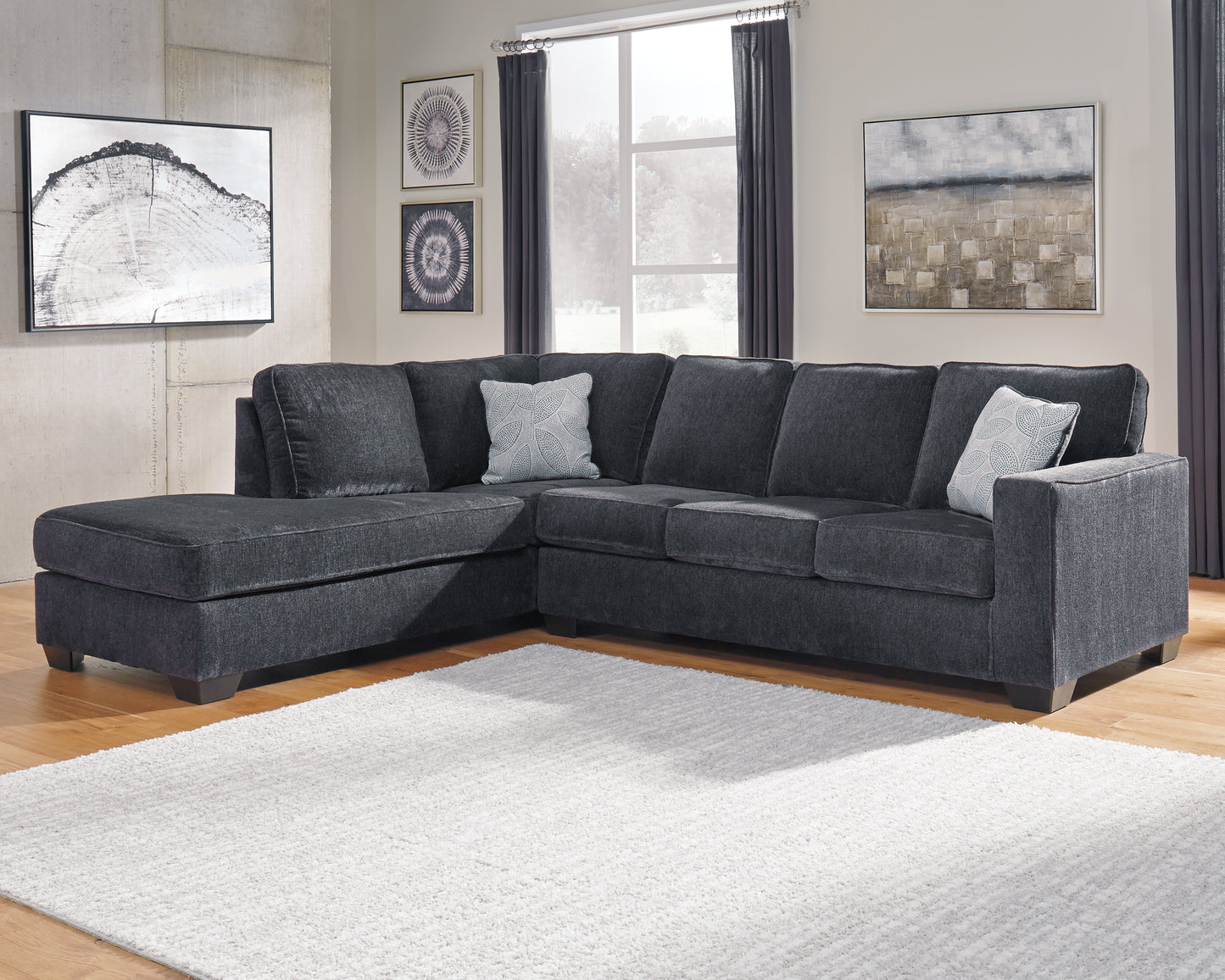 Ocala Furniture Outlet - Ashley Furniture - Altari Sectional - RAF 2-Piece Sectional with Chaise / Slate - 87213S1
