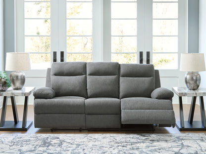 Ocala Furniture Outlet - Ashley Furniture - Side-Swipe Living Room - REC Sofa w/Drop Down Table / Charcoal - PC9140689