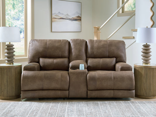 Ocala Furniture Outlet - Ashley Furniture - Beckley Place Living Room - PWR REC Loveseat/CON/ADJ HDRST / Earth - PC9180218