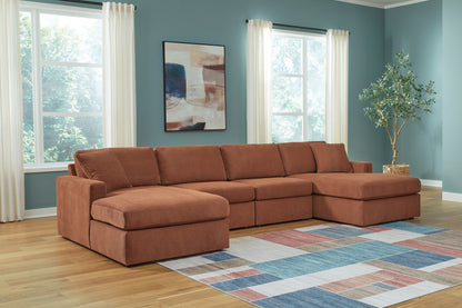 Ocala Furniture Outlet - Ashley Furniture - Modmax Sectional - RAF 4-Piece Sectional with Chaise / Spice - 92102S19