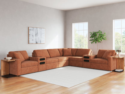Ocala Furniture Outlet - Ashley Furniture - Modmax Sectional - RAF 8-Piece Sectional / Spice - 92102S16