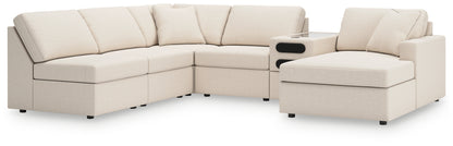 Ocala Furniture Outlet - Ashley Furniture - Modmax Sectional - 6-Piece Sectional with Chaise and Audio Console / Oyster - 92103S25