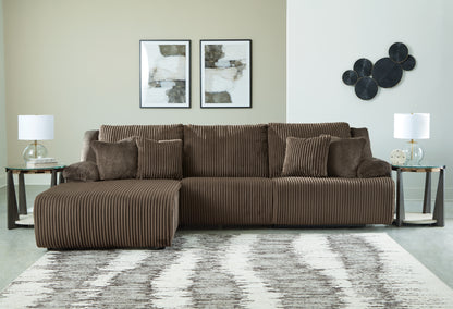 Ocala Furniture Outlet - Ashley Furniture - Top Tier Sectional - 3-Piece Reclining Sectional Sofa Chaise / Chocolate - 92705S7