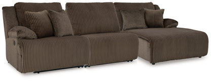 Ocala Furniture Outlet - Ashley Furniture - Top Tier Sectional - 3-Piece Reclining Sofa Chaise Sectional / Chocolate - 92705S10