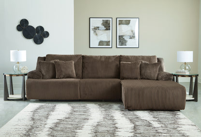 Ocala Furniture Outlet - Ashley Furniture - Top Tier Sectional - 3-Piece Sectional Sofa Chaise / Chocolate - 92705S6