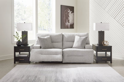Ocala Furniture Outlet - Ashley Furniture - Acklen Place Sectional - 2-Piece Power Reclining Sectional Loveseat / Pewter - 93605S16