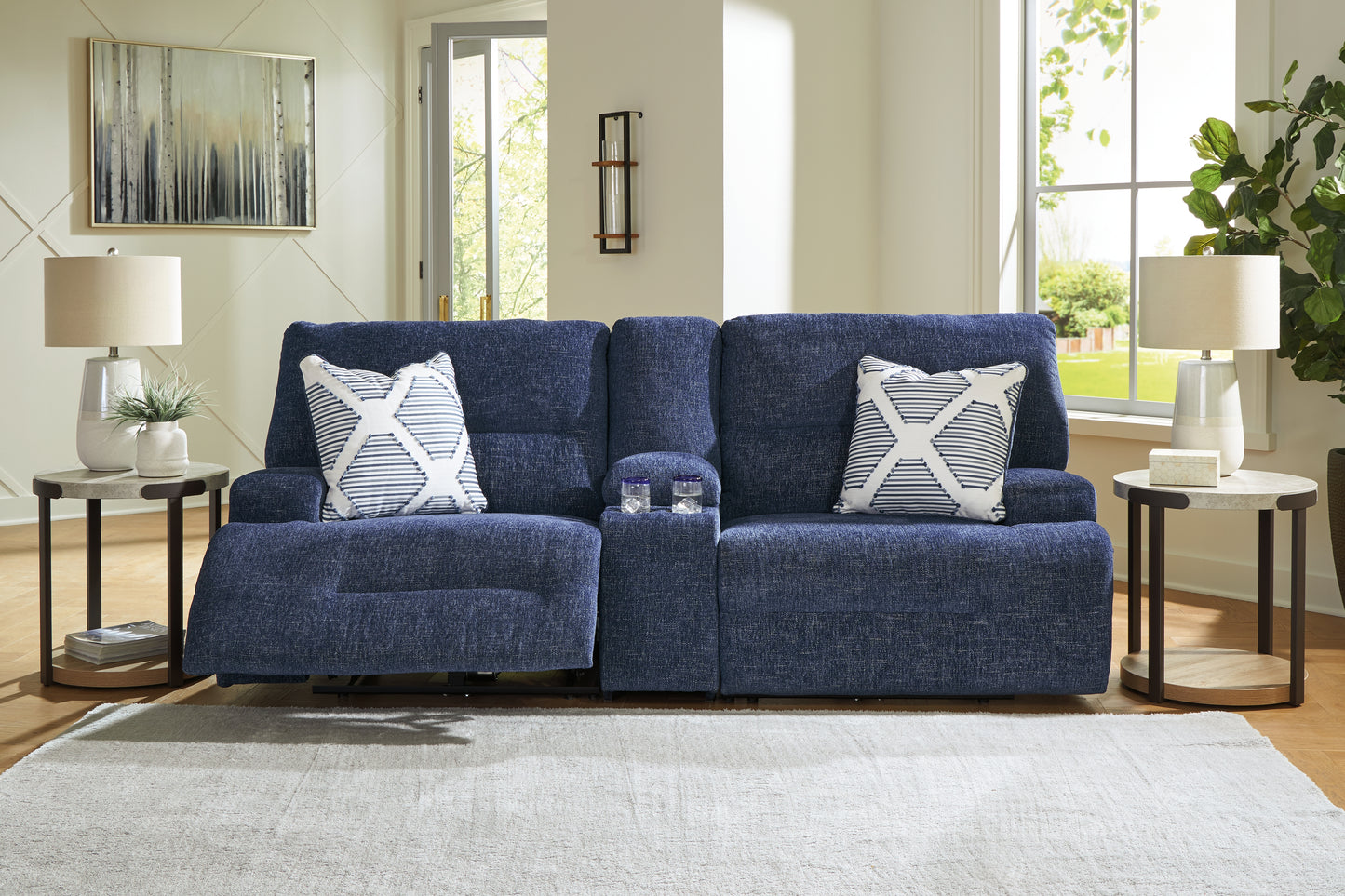 Ocala Furniture Outlet - Ashley Furniture - Acklen Place Sectional - 3-Piece Sectional / Navy - 93607S10