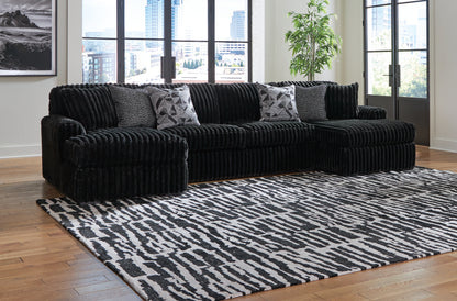 Ocala Furniture Outlet - Ashley Furniture - Midnight-Madness Sectional - LAF 3-Piece Sectional with Chaise / Onyx - 98103S9
