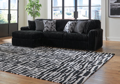 Ocala Furniture Outlet - Ashley Furniture - Midnight-Madness Sectional - RAF 2-Piece Sectional Sofa with Chaise / Onyx - 98103S1