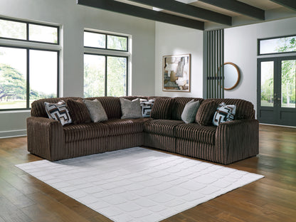 Ocala Furniture Outlet - Ashley Furniture - Midnight-Madness Sectional - RAF 5-Piece Sectional / Chocolate - 98104S26