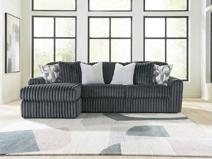 Ocala Furniture Outlet - Ashley Furniture - Midnight-Madness Sectional - RAF 2-Piece Sectional Sofa Chaise / Gunmetal - 98105S4