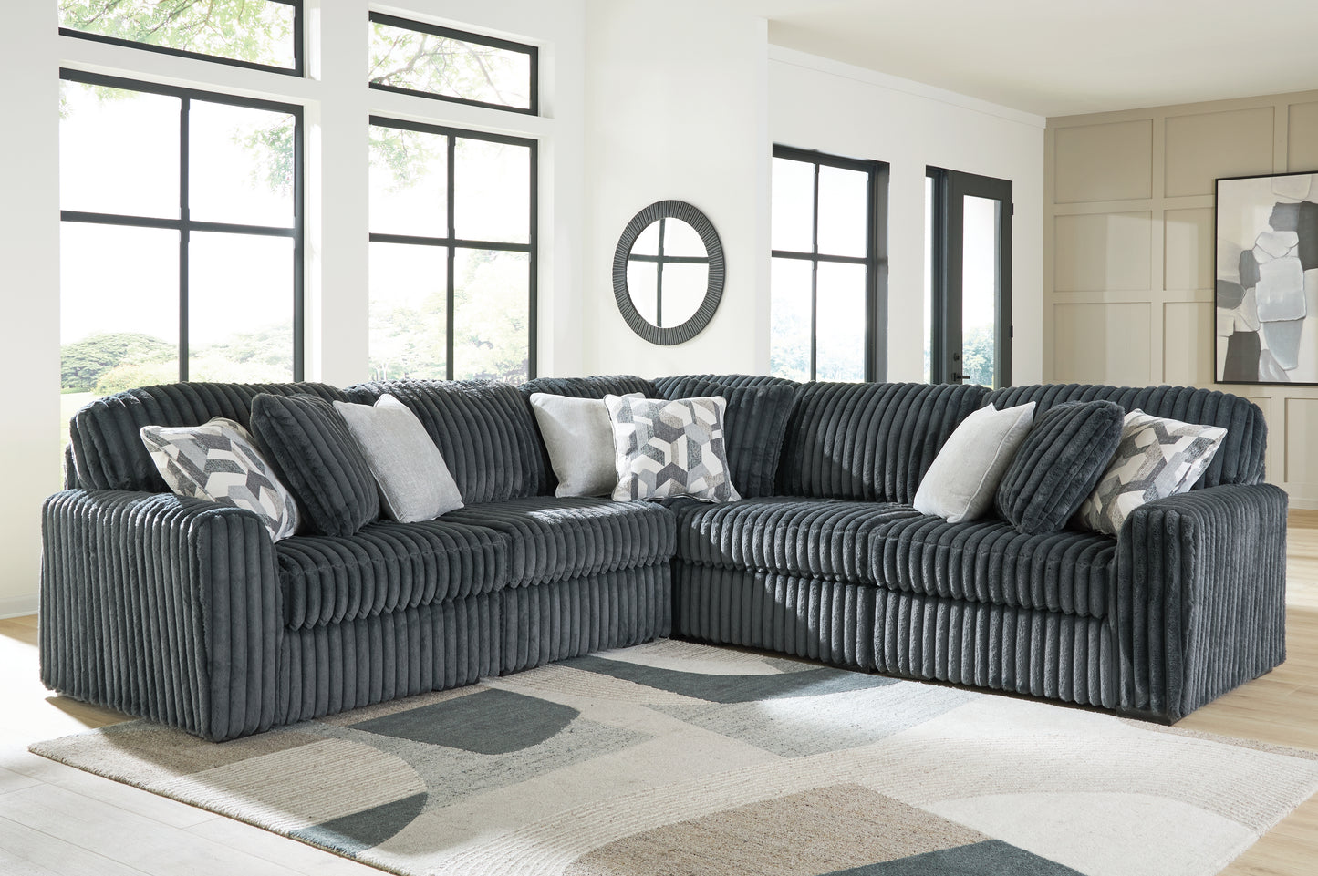 Ocala Furniture Outlet - Ashley Furniture - Midnight-Madness Sectional - RAF 5-Piece Sectional / Gunmetal - 98105S27