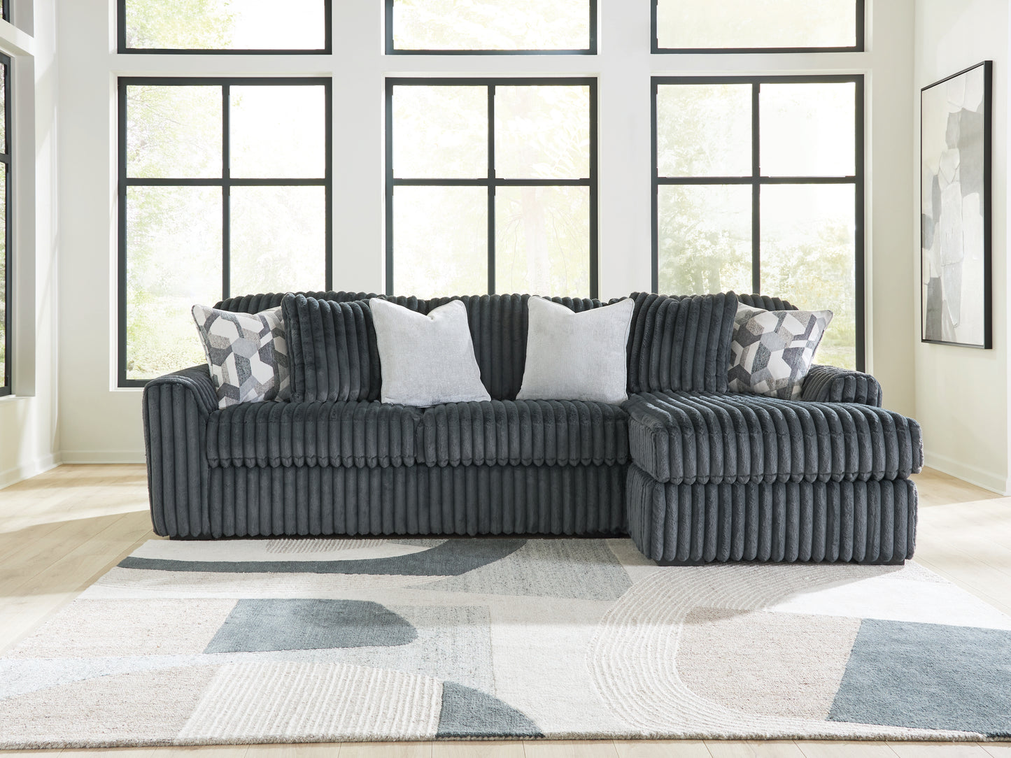 Ocala Furniture Outlet - Ashley Furniture - Midnight-Madness Sectional - LAF 2-Piece Sectional Sofa Chaise / Gunmetal - 98105S3