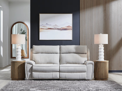 Ocala Furniture Outlet - Ashley Furniture - Social Pointe Sectional - 6-Piece Reclining Sectional with Storage Console / Pearl/Ash - PC98802S36
