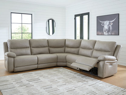 Ocala Furniture Outlet - Ashley Furniture - Narwhal Place Sectional - 5-Piece Power Reclining Sectional / Pebble - PC99201S8