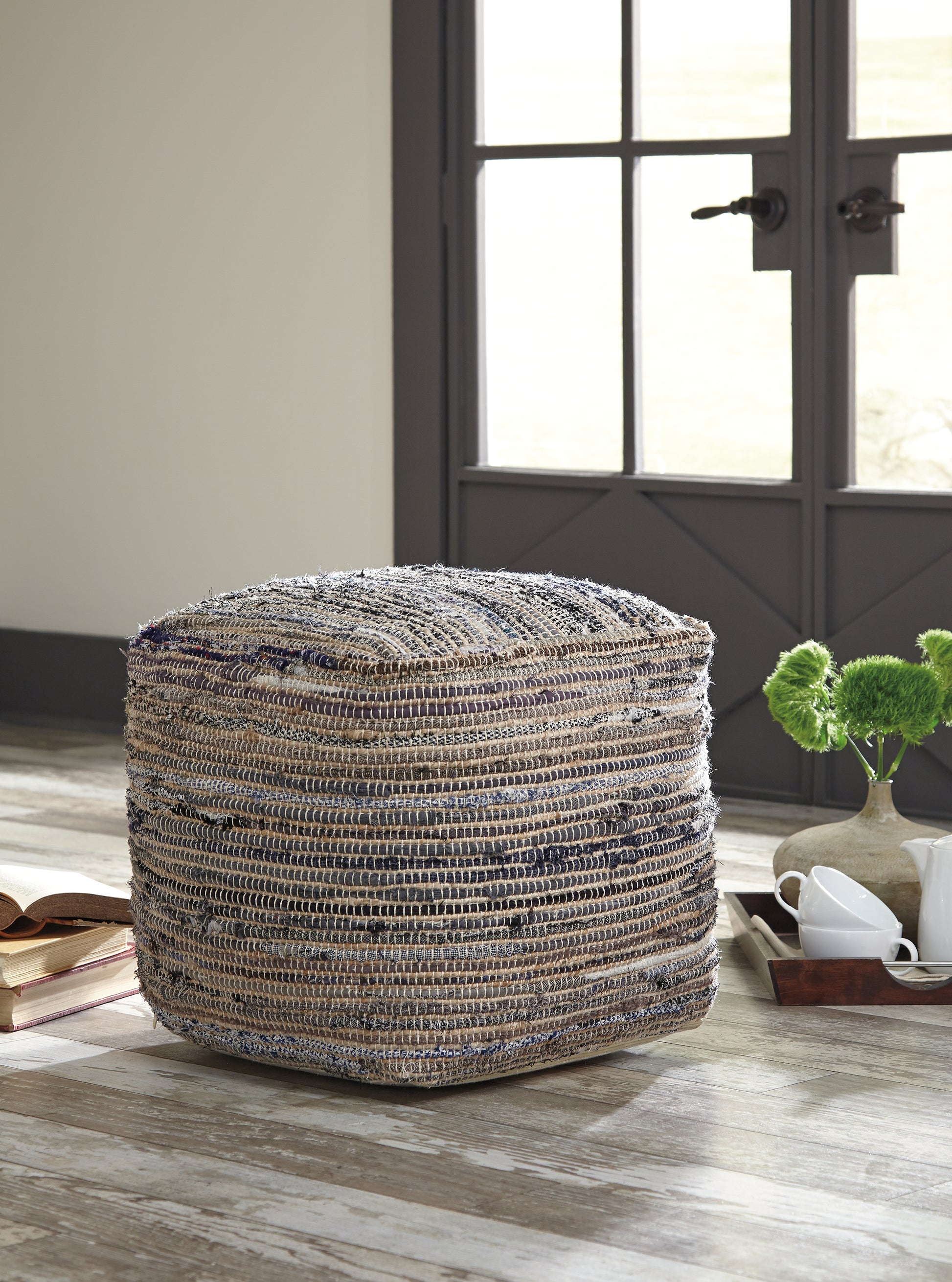 Ocala Furniture Outlet - Ashley Furniture - Absalom Pouf - Pouf / Denim - A1000550