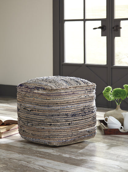Ocala Furniture Outlet - Ashley Furniture - Absalom Pouf - Pouf / Denim - A1000550