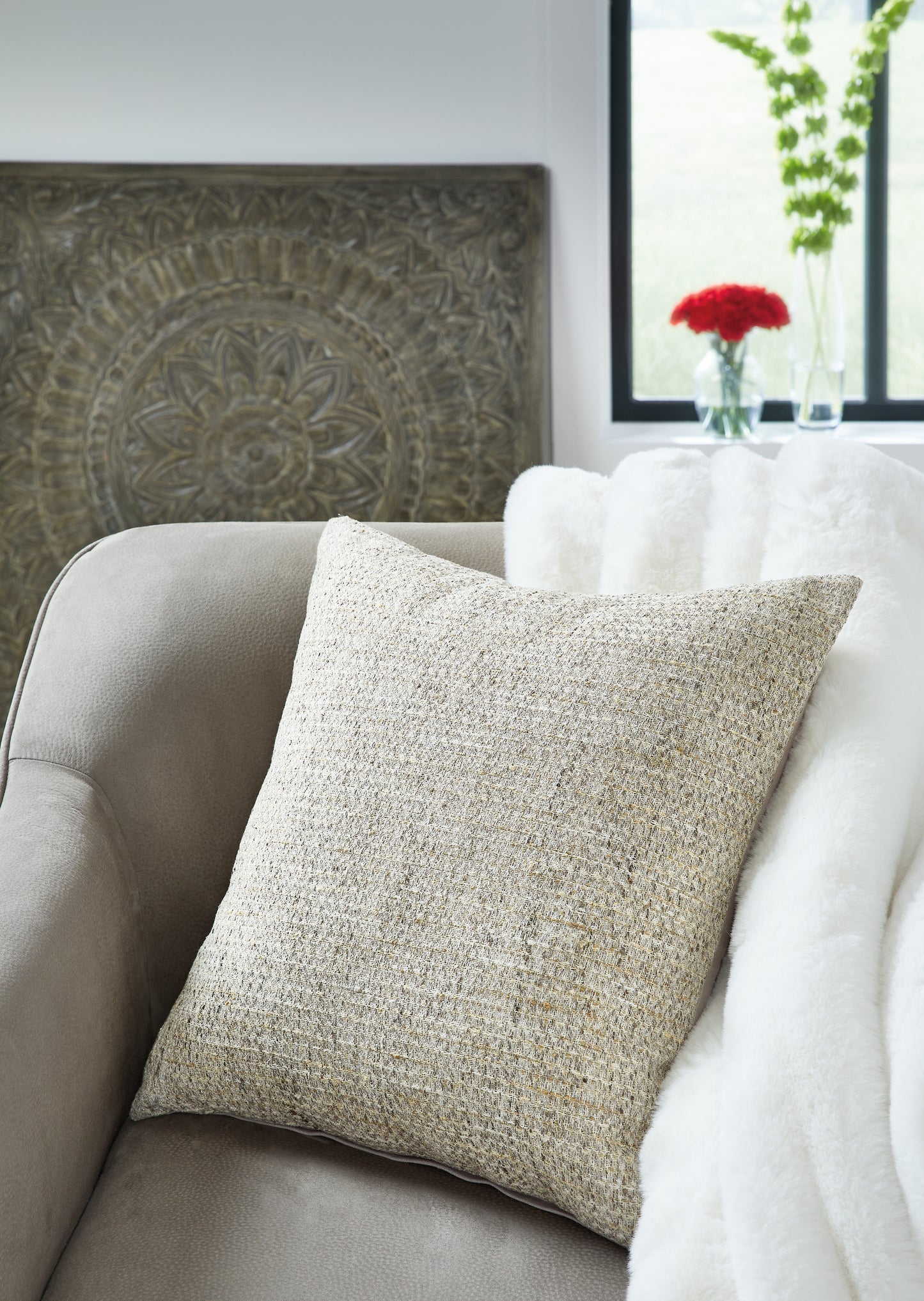 Ocala Furniture Outlet - Ashley Furniture - Erline Pillows - Pillow (4/CS) / Cement - A1000895
