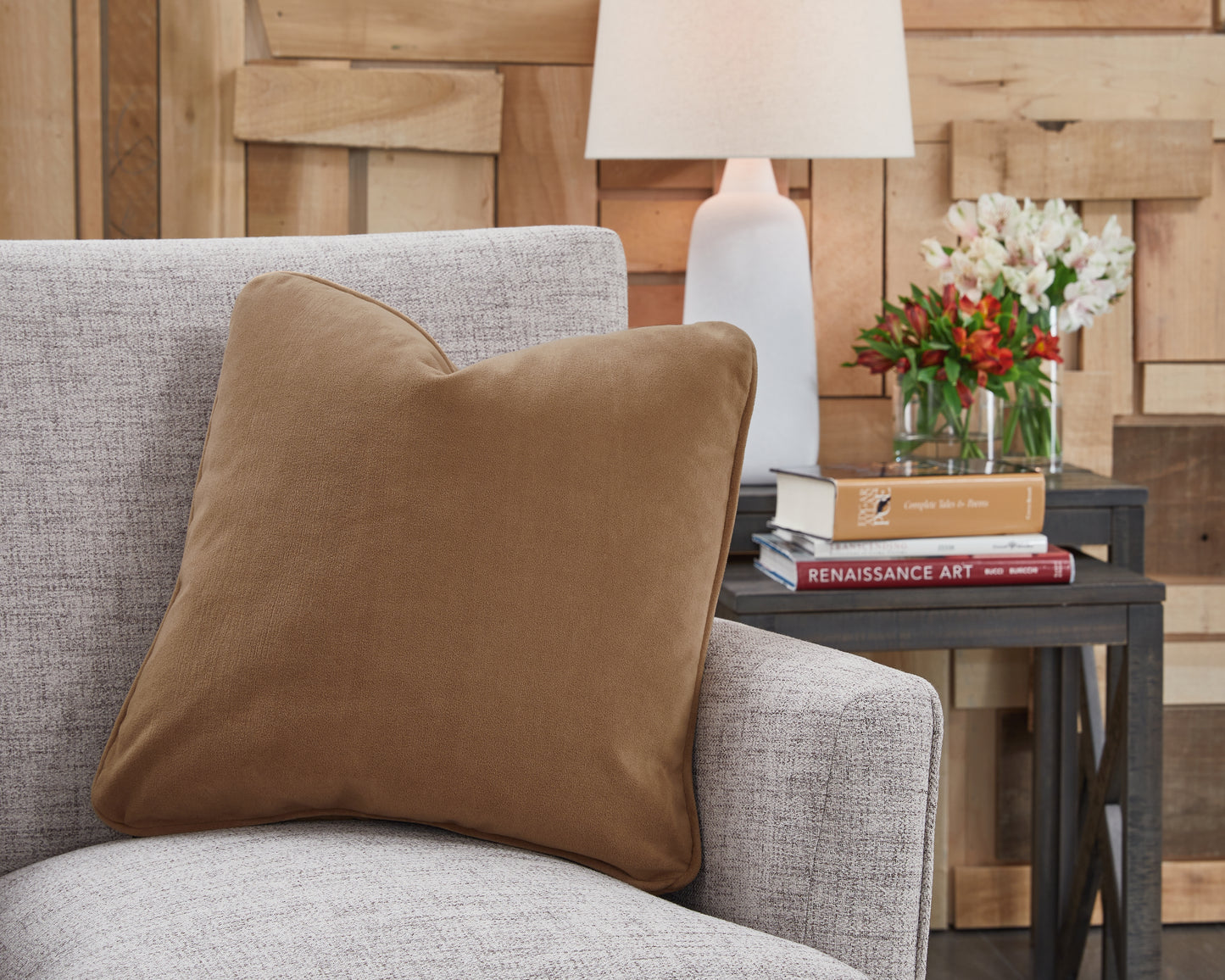 Ocala Furniture Outlet - Ashley Furniture - Caygan Pillows - Pillow (4/CS) / Honey - A1000917