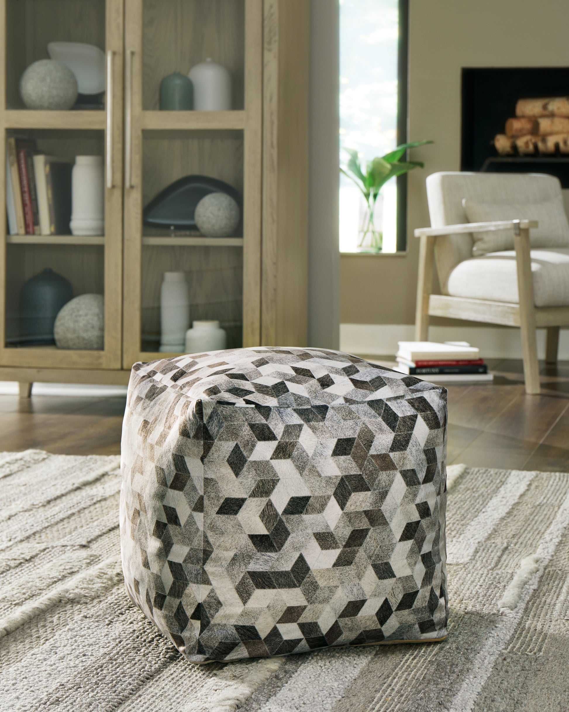 Ocala Furniture Outlet - Ashley Furniture - Albermarle Pouf - Pouf / Gray/Brown - A1000983