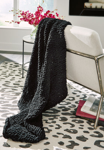 Ocala Furniture Outlet - Ashley Furniture - Chaddon Throw (Set of 3) - Throw (3/CS) / Black - A1001061