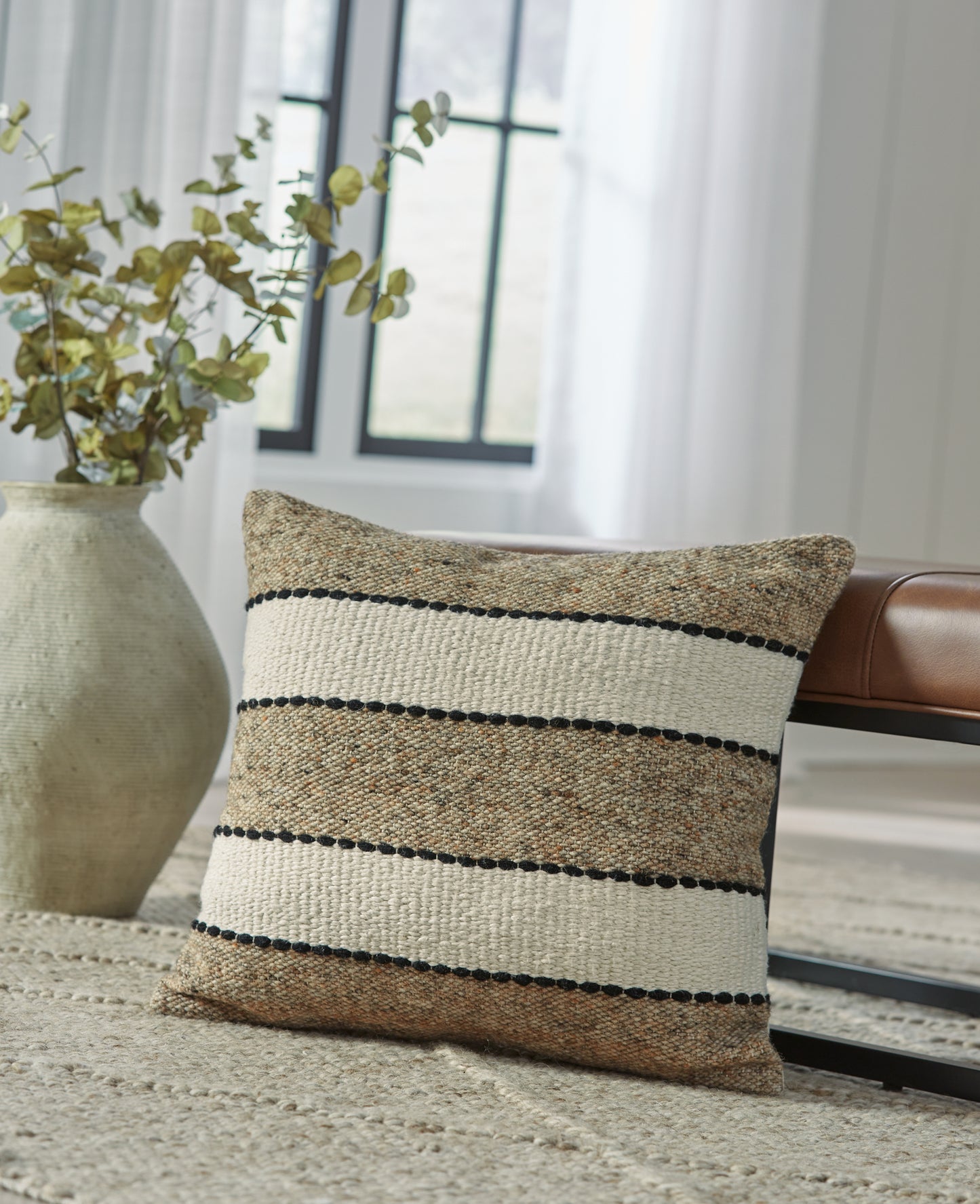 Ocala Furniture Outlet - Ashley Furniture - Rueford Pillows - Pillow (4/CS) / Brown/Black/Natural - A1001063