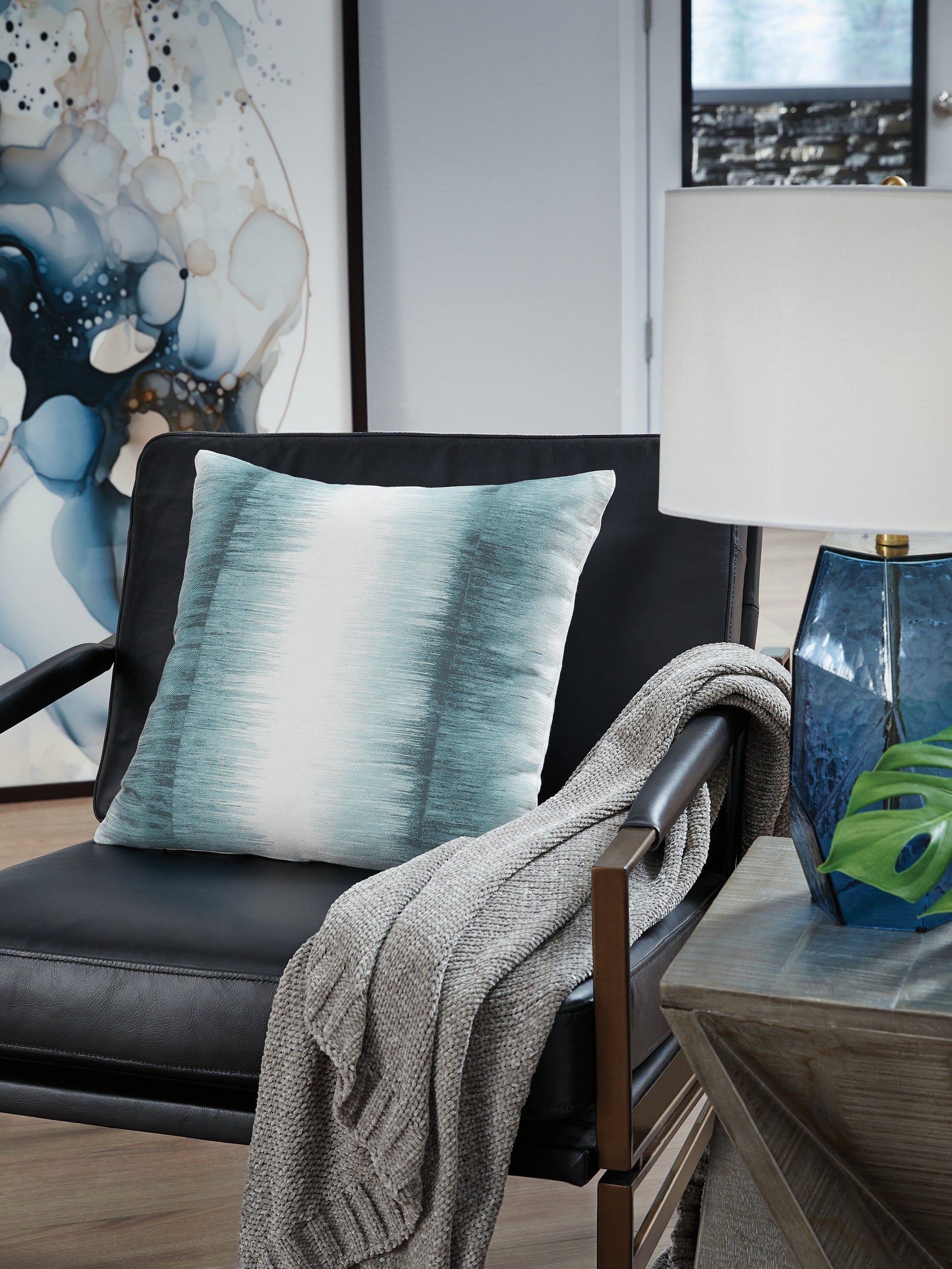 Ocala Furniture Outlet - Ashley Furniture - Elonwich Pillows - Pillow / Teal/White - A1001106P