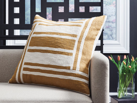 Ocala Furniture Outlet - Ashley Furniture - Darrman Pillows - Pillow (4/CS) / Ochre/Ivory - A1001116