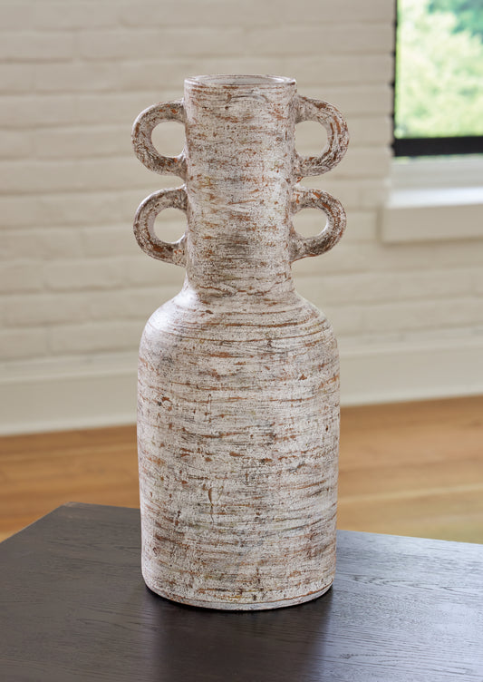 Ocala Furniture Outlet - Ashley Furniture - Wellbridge Vase - Vase / Distressed White - A2000609