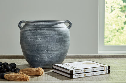 Ocala Furniture Outlet - Ashley Furniture - Meadie Vase - Vase / Distressed Black - A2000790