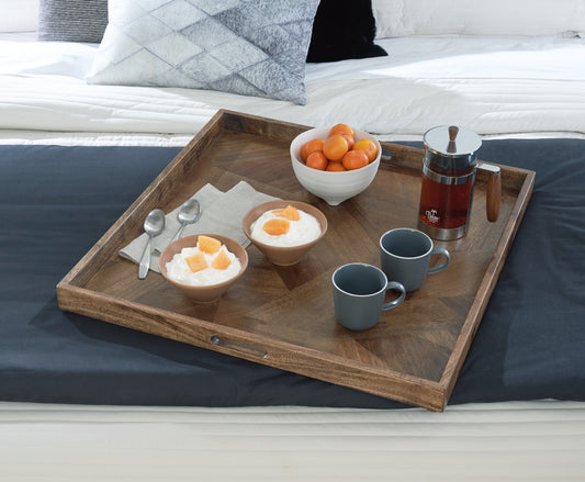 Ocala Furniture Outlet - Ashley Furniture - Heddford Tray - Tray / Brown - A2000722