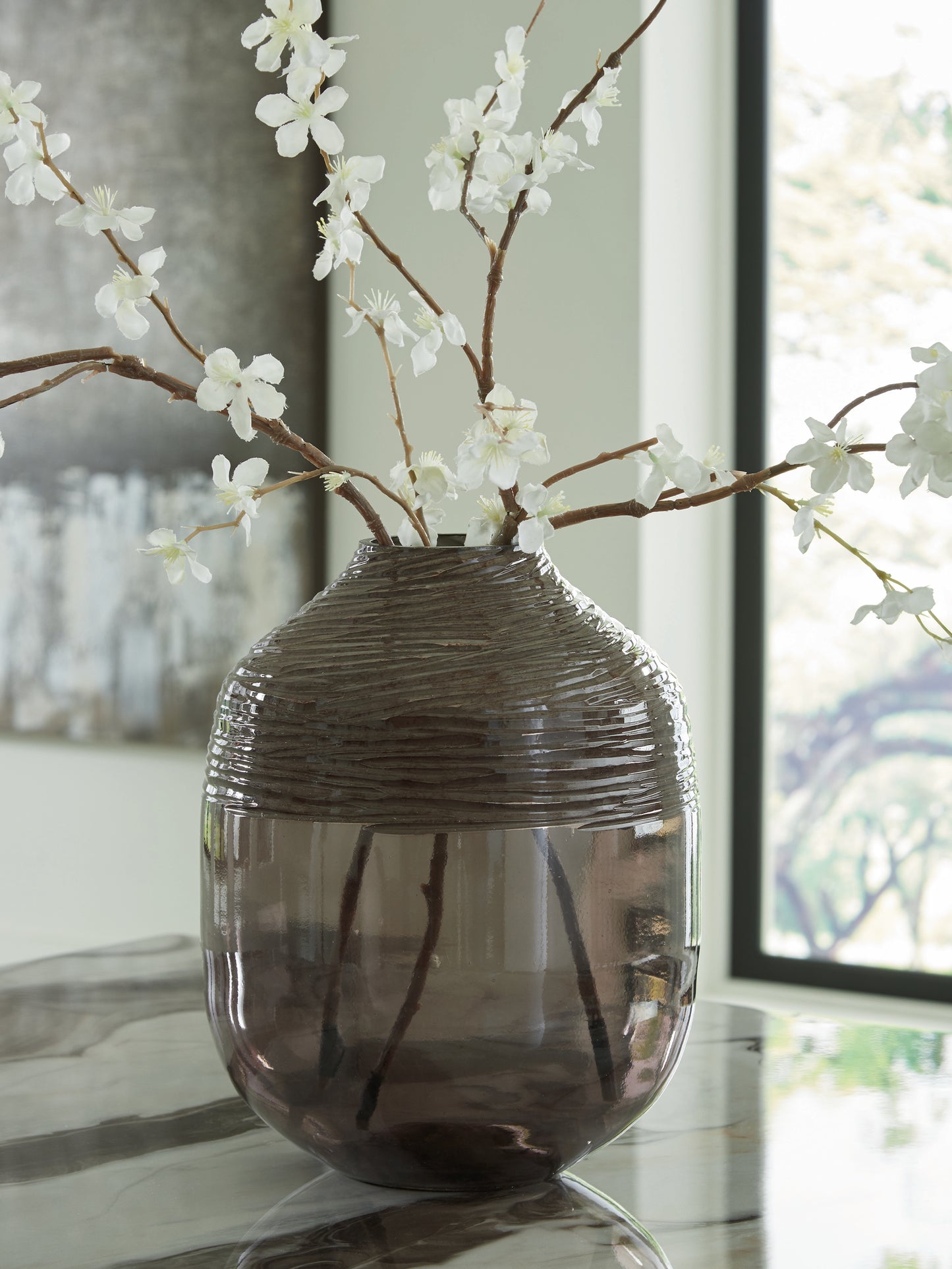 Ocala Furniture Outlet - Ashley Furniture - Harpwick Vase - Vase / Iridescent Gray - A2000727