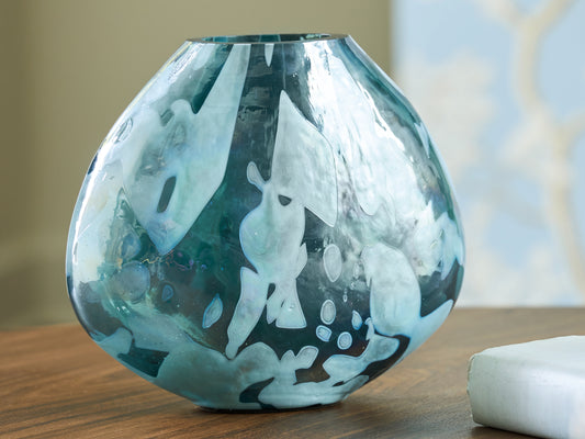 Ocala Furniture Outlet - Ashley Furniture - Cartshaw Vase - Vase / Iridescent Teal - A2000738