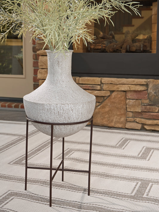 Ocala Furniture Outlet - Ashley Furniture - Estonbank Vase - Vase Set / Distressed Cream - A2000748A1