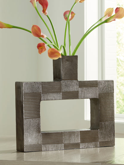 Ocala Furniture Outlet - Ashley Furniture - Wrengrove Vase - Vase / Antique Nickel Finish - A2000753