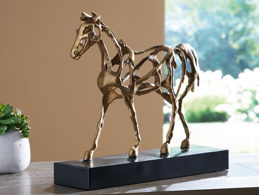 Ocala Furniture Outlet - Ashley Furniture - Grainville Sculpture - Sculpture / Antique Gold Finish - A2000774